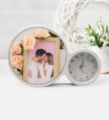 Kişiye Özel Sevgililer Günü Fotoğraflı Saatli Sihirli LED Ayna Çerçeve - 8