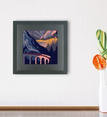 BK Gift Doğa Tasarımlı Ahşap Çerçeveli Taş Duvar Dekoru-3