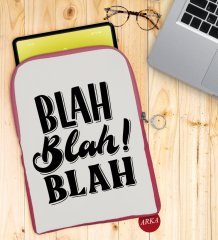 BK Gift Blah Blah Blah Tasarımlı Taşınabilir Koruyucu Tablet Kılıfı & Organizer Çanta - Pembe-1