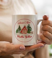 Yılbaşı Hediyesi BK Gift Kişiye Özel Yeni Yıl Tasarımlı Beyaz Kupa Bardak ve Yeni Yıl Dilekleri Şans Kurabiyesi Hediye Seti-13, Sevgiliye Hediye, Arkadaşa Hediye