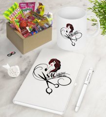 Kişiye Özel Saç Stilisti Nostaljik Lezzetler Defter Kalem Kupa Hediye Seti-4