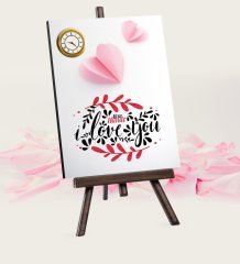 Kişiye Özel Seni Seviyorum Şovaleli Masa Saati - 5