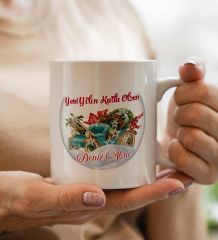 Yılbaşı Hediyesi BK Gift Kişiye Özel Yeni Yıl Tasarımlı Beyaz Kupa Bardak ve Yeni Yıl Dilekleri Şans Kurabiyesi Hediye Seti-12, Sevgiliye Hediye, Arkadaşa Hediye