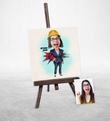 Kişiye Özel Mühendis Karikatür Şovaleli Doğal Taş - 2