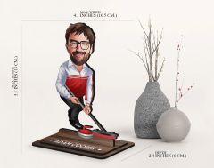 BK Gift Kişiye Özel Curling Karikatürlü Ahşap Biblo-1 , Arkadaşa Hediye , Sevgiliye Hediye, Kişiye Özel Biblolar