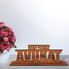 Kişiye Özel Mesleki Avukat Ahşap Masa İsimliği  - B1