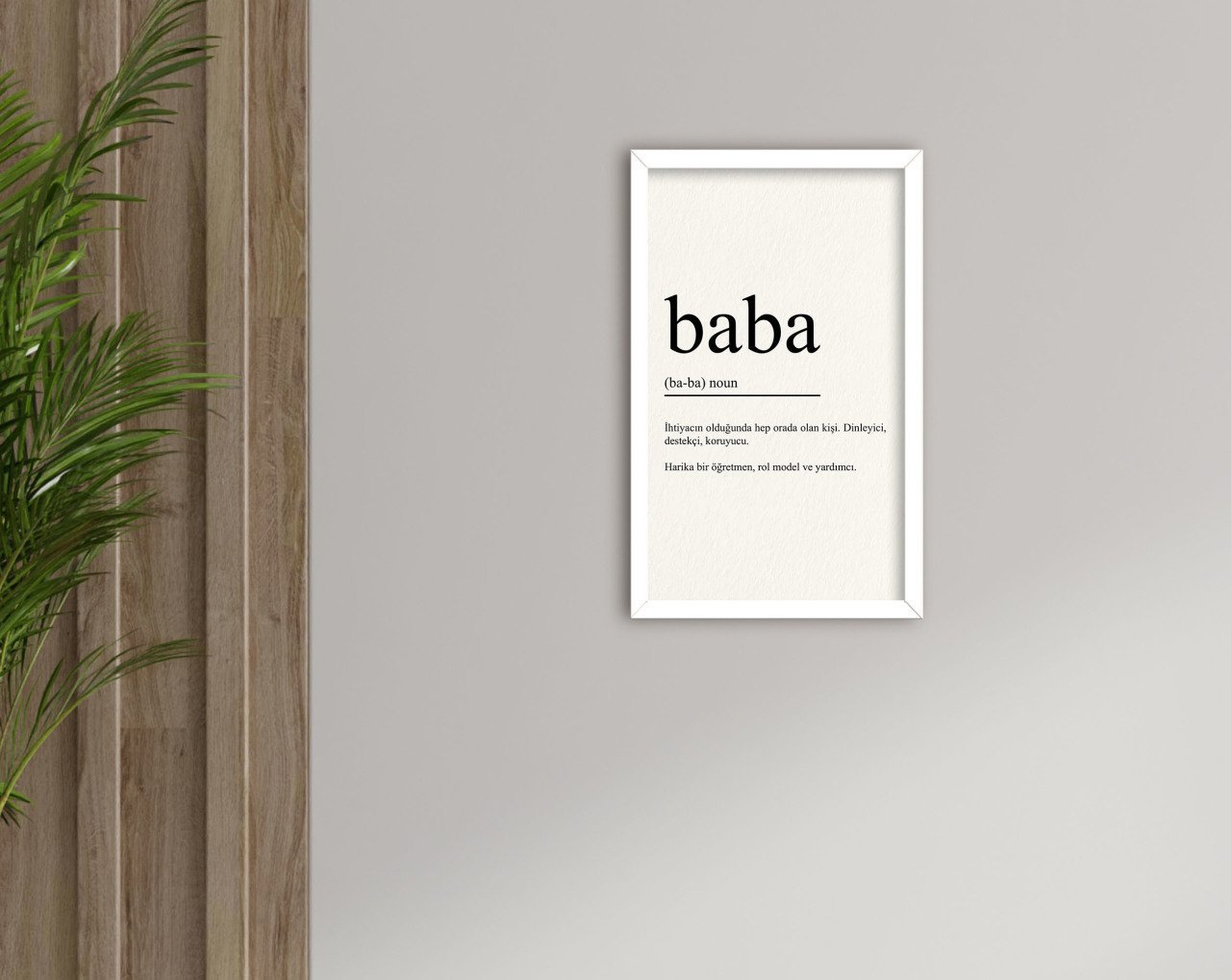 BK Home Godfather Baba Tasarımlı Dekoratif Ahşap Beyaz Çerçeveli Tablo-7