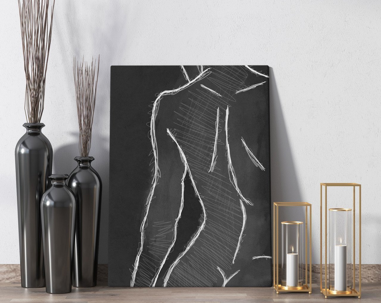 BK Home Don't Look Tasarımlı Kanvas Tablo 50x70cm-1