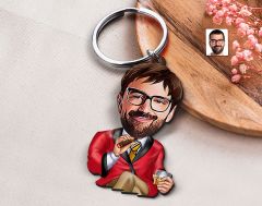 BK Gift Kişiye Özel Erkek Karikatürlü Ahşap Anahtarlık, Sevgiliye Hediye, Erkek Hediyesi, Doğum Günü Hediyesi-4