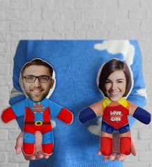 Kişiye Özel Fotoğraflı Süper Kahramanlar 2’li Bebek Yastık-1