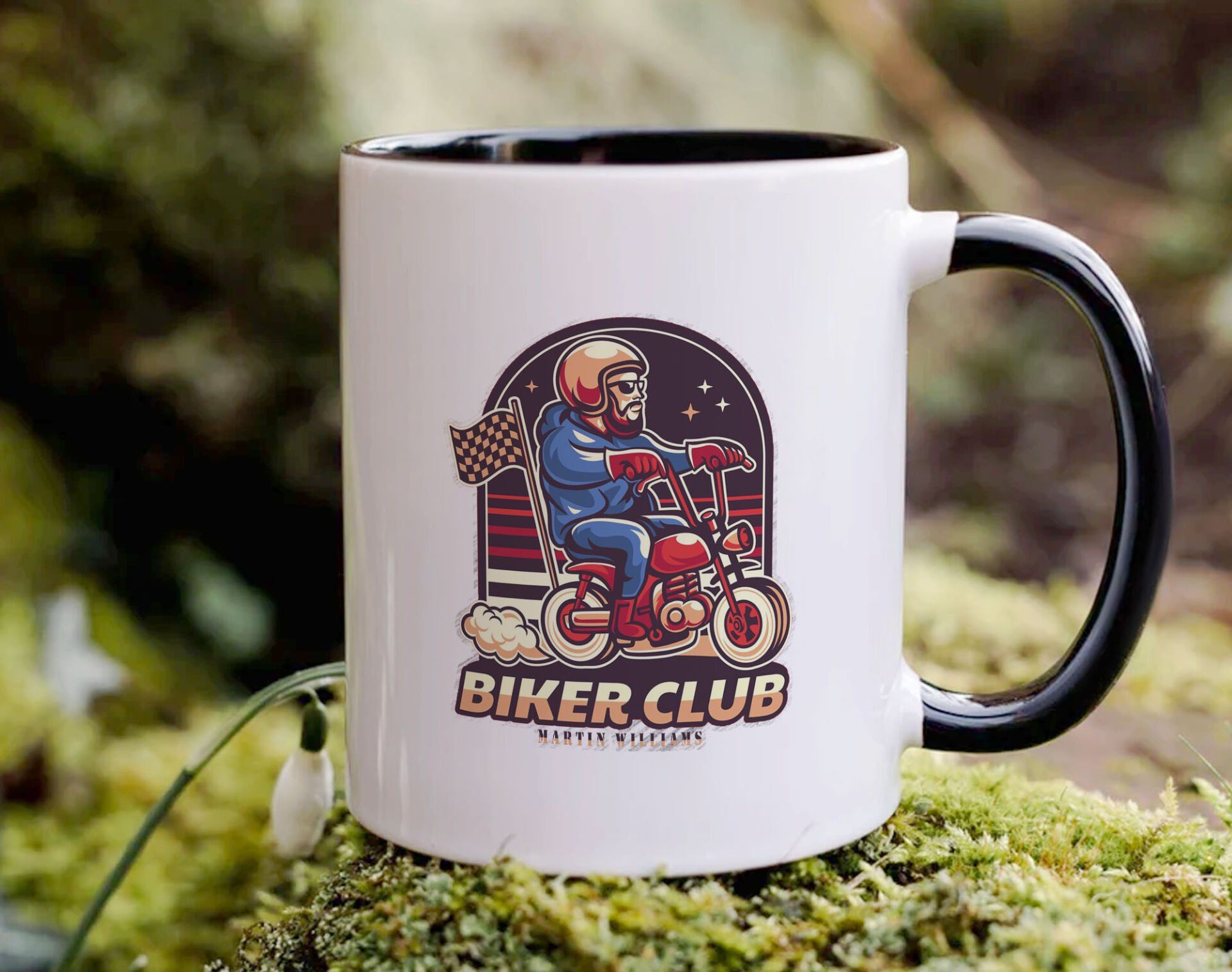BK Gift Kişiye Özel Motorcu Temalı Siyah Kupa Bardak-15, Arkadaşa Hediye, Sevgiliye Hediye