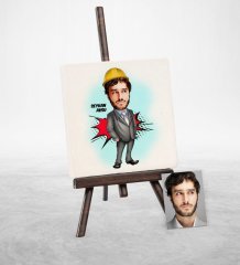 Kişiye Özel Mühendis Karikatür Şovaleli Doğal Taş - 1
