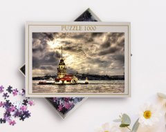 BK Home İstanbul Kız Kulesi 1000 Parça Profesyonel Puzzle-1