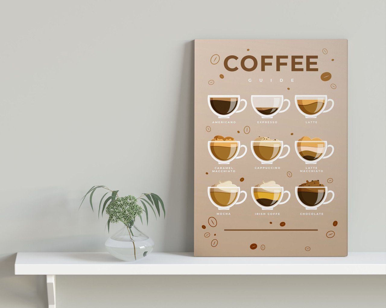 BK Home Coffee Tasarımlı Kanvas Tablo 30x50cm-13