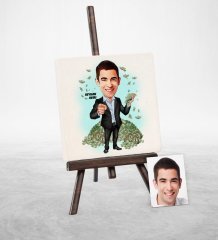 Kişiye Özel Multimilyoner Karikatür Şovaleli Doğal Taş - 1