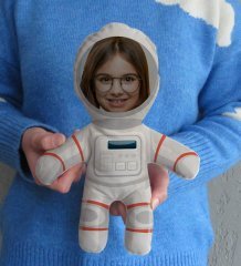 Kişiye Özel Fotoğraflı Çocuk Astronot Bebek Yastık