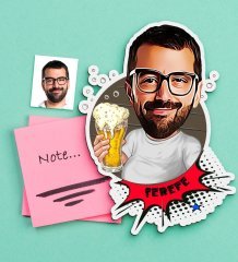 Kişiye Özel Bay Karikatürlü Ahşap Magnet-3