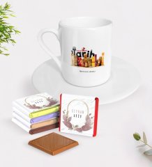 Kişiye Özel Tarih Öğretmeni Türk Kahvesi Fincanı ve Çikolata Hediye Seti-2