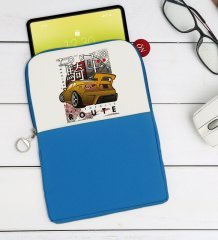 BK Gift Tokyo Route Tasarımlı Taşınabilir Koruyucu Tablet Kılıfı & Organizer Çanta - Mavi-1