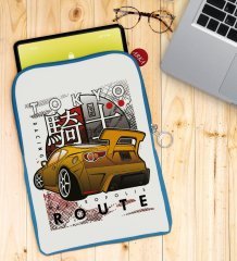 BK Gift Tokyo Route Tasarımlı Taşınabilir Koruyucu Tablet Kılıfı & Organizer Çanta - Mavi-1