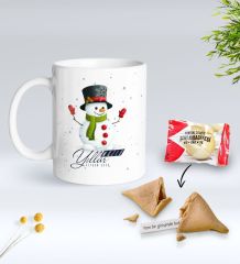 Yılbaşı Hediyesi BK Gift Kişiye Özel Yeni Yıl Tasarımlı Beyaz Kupa Bardak ve Yeni Yıl Dilekleri Şans Kurabiyesi Hediye Seti-8, Sevgiliye Hediye, Arkadaşa Hediye