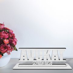 Kişiye Özel Mesleki Avukat Ahşap Masa İsimliği  - A2