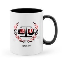 Kişiye Özel Mesleki Avukat Siyah Kupa Bardak - 11