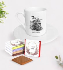 Kişiye Özel Tarih Öğretmeni Türk Kahvesi Fincanı ve Çikolata Hediye Seti-1