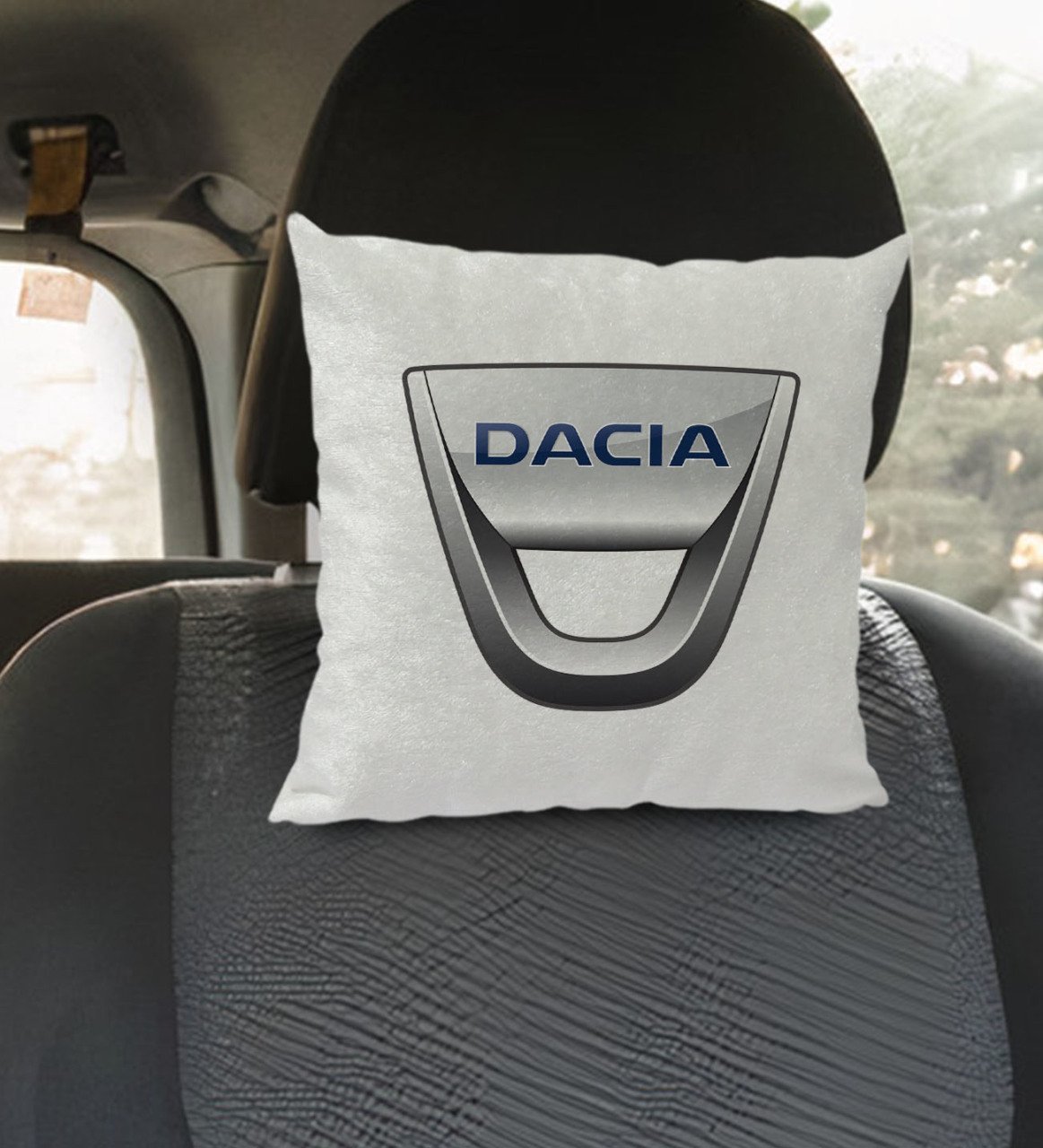 BK Gift Dacia Tasarımlı Kare Araç Koltuk Yastığı-1