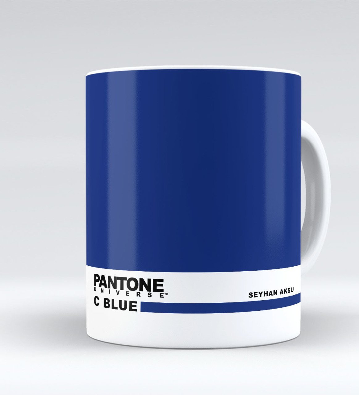 Kişiye Özel İsimli Pantone C Blue Beyaz Kupa Bardak