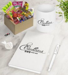 Kişiye Özel Ortodontist Nostaljik Lezzetler Defter Kalem Kupa Hediye Seti