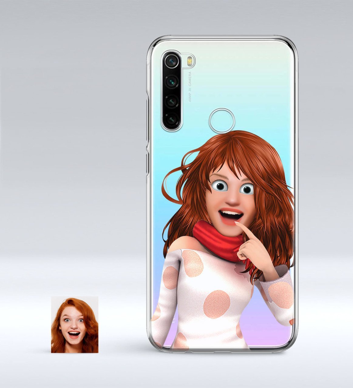 Kişiye Özel Kadın Animasyon Karikatürlü Xiaomi Redmi Note 8 İnce Şeffaf Silikon Telefon Kapağı-6