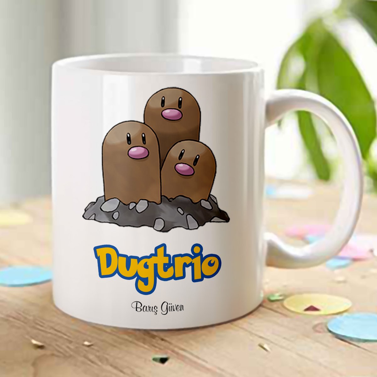 Kişiye Özel Pokemon Dugtrio Beyaz Kupa Bardak