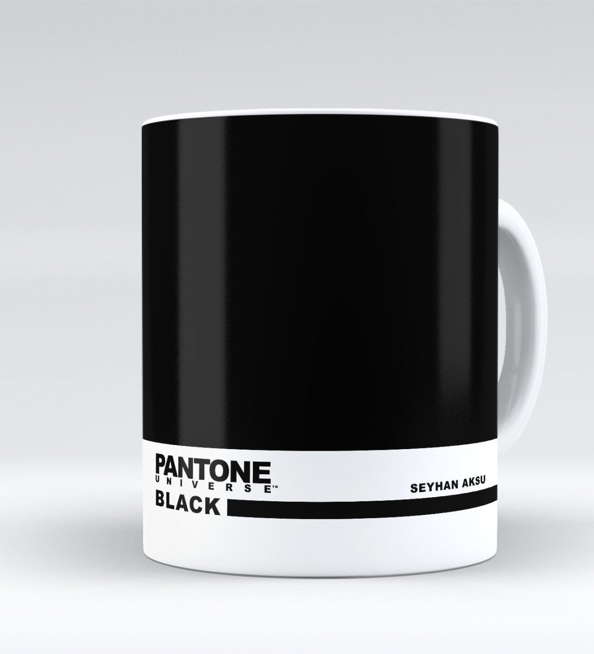 Kişiye Özel İsimli Pantone Black Beyaz Kupa Bardak