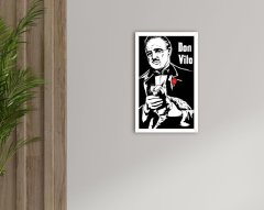 BK Home Godfather Baba Tasarımlı Dekoratif Ahşap Beyaz Çerçeveli Tablo-2