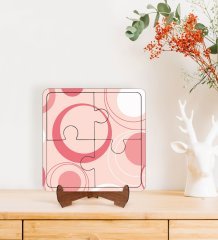 BK Gift Modern Art Tasarımlı Ahşap Standlı Puzzle Çerçeve-13