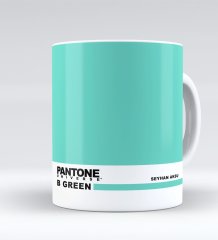 Kişiye Özel İsimli Pantone B Green Beyaz Kupa Bardak