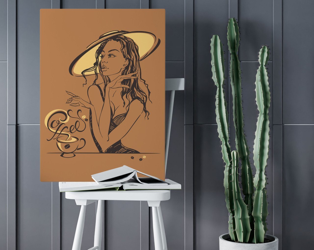 BK Home Coffee Tasarımlı Kanvas Tablo 50x70cm-11