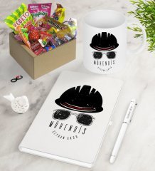Kişiye Özel Mühendis Nostaljik Lezzetler Defter Kalem Kupa Hediye Seti-4