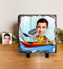 Kişiye Özel Bay Kanocu Karikatürlü Dekoratif Doğal Taş