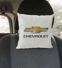 BK Gift Chevrolet Tasarımlı Kare Araç Koltuk Yastığı-1