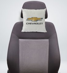 BK Gift Chevrolet Tasarımlı Kare Araç Koltuk Yastığı-1