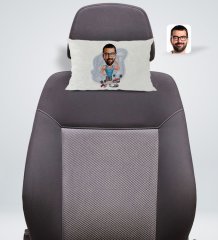 Kişiye Özel Fitnesscı Karikatürlü Dikdörtgen Araç Koltuk Yastığı-1