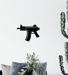 BK Gift Silah Tasarımlı Ahşap Duvar Süsü-46