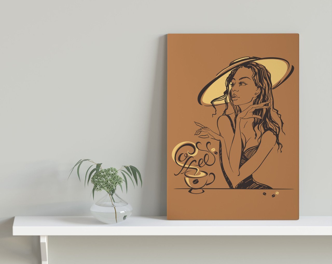 BK Home Coffee Tasarımlı Kanvas Tablo 30x50cm-11