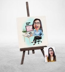 Kişiye Özel Genel Müdür Karikatür Şovaleli Doğal Taş - 1