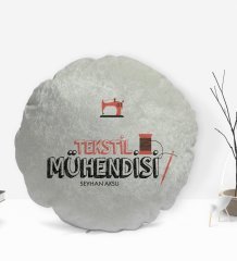 Kişiye Özel İsimli Tekstil Mühendisi Tasarımlı Dekoratif Kırlent Yastık-2