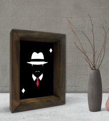 BK Gift Baba Godfather Tasarımlı Dekoratif Doğal Masif Ahşap Çerçeve 15x20cm-16