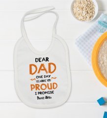BK Kids Kişiye Özel Dear Dad Tasarımlı Bebek Mama Önlüğü - Model 1