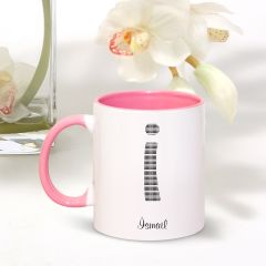 Kişiye Özel İ Harfi İsimli Pembe Kupa Bardak